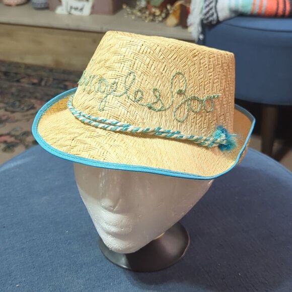 Vintage Souvenir Hat, LA Los Angeles, CA, Souvenir Straw Hat Car - Picture 1 of 5